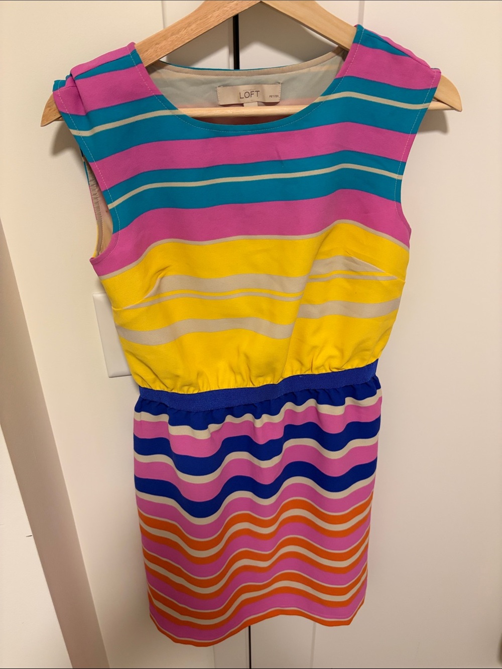 LOFT Sleeveless Striped Multicolor Dress